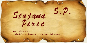 Stojana Pirić vizit kartica